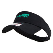 Green Frog Embroidered Cotton Twill Sun Visor - Black OSFM