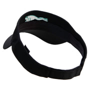 Green Frog Embroidered Cotton Twill Sun Visor - Black OSFM