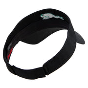 Green Frog Embroidered Cotton Twill Sun Visor - Black OSFM