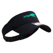 Green Frog Embroidered Cotton Twill Sun Visor - Black OSFM