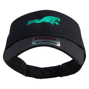 Green Frog Embroidered Cotton Twill Sun Visor - Black OSFM