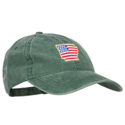 USA Flag Arkansas Map Embroidered Washed Buckle Cap