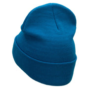 Gondola Ride Embroidered 12 Inch Long Knitted Beanie - Aqua OSFM