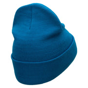 Gondola Ride Embroidered 12 Inch Long Knitted Beanie - Aqua OSFM