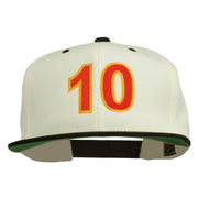 Arial Number 10 Embroidered Classic Two Tone Snap Back Cap