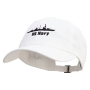 US Warship Navy Unstructured Low Profile 6 panel Cotton Cap - White OSFM