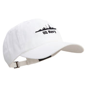 US Warship Navy Unstructured Low Profile 6 panel Cotton Cap - White OSFM