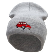 Classic Vehicle Embroidered 12 Inch Long Knitted Beanie - Heather-Grey OSFM