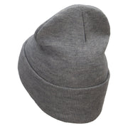 Classic Vehicle Embroidered 12 Inch Long Knitted Beanie - Heather-Grey OSFM