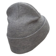 Classic Vehicle Embroidered 12 Inch Long Knitted Beanie - Heather-Grey OSFM