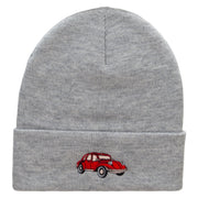 Classic Vehicle Embroidered 12 Inch Long Knitted Beanie - Heather-Grey OSFM