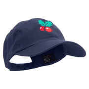 Merry Christmas Mistletoe Logo Embroidered Low Profile Dyed Cotton Twill Cap - Navy OSFM