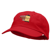 Camera Roll Embroidered Low Profile Dyed Cotton Twill Cap - Red OSFM