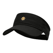 Mini Tribal Sun Embroidered Cotton Twill Visor