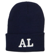 AL Alabama State Embroidered Long Beanie