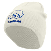 Best Grandma Embroidered 8 inch Acrylic Short Blank Beanie - White OSFM