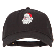 Santa Claus Head Embroidered Unstructured Washed Cap