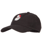 Santa Claus Head Embroidered Unstructured Washed Cap