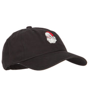 Santa Claus Head Embroidered Unstructured Washed Cap