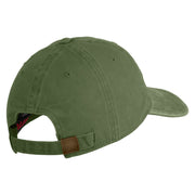 US Marine Corps Design Embroidered Washed Solid Pigment Dyed Cotton Twill Brass Buckle Cap - Olive OSFM