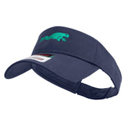 Green Frog Embroidered Cotton Twill Sun Visor - Navy OSFM