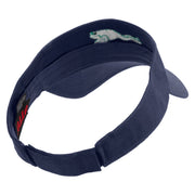 Green Frog Embroidered Cotton Twill Sun Visor - Navy OSFM