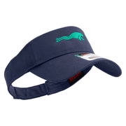 Green Frog Embroidered Cotton Twill Sun Visor - Navy OSFM