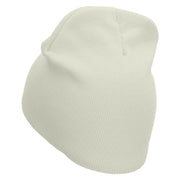 Day OFF Embroidered 8 inch Acrylic Short Blank Beanie - White OSFM