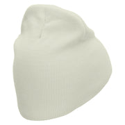 Day OFF Embroidered 8 inch Acrylic Short Blank Beanie - White OSFM