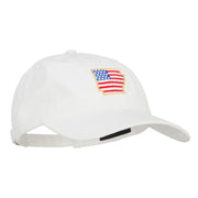 USA Flag Arkansas Map Embroidered Washed Buckle Cap