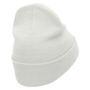 Gondola Ride Embroidered 12 Inch Long Knitted Beanie - White OSFM