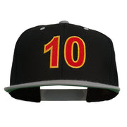 Arial Number 10 Embroidered Classic Two Tone Snap Back Cap