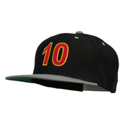 Arial Number 10 Embroidered Classic Two Tone Snap Back Cap