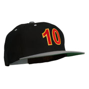 Arial Number 10 Embroidered Classic Two Tone Snap Back Cap