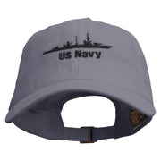 US Warship Navy Unstructured Low Profile 6 panel Cotton Cap - Dk-Grey OSFM