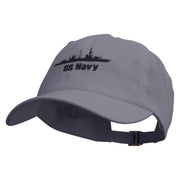 US Warship Navy Unstructured Low Profile 6 panel Cotton Cap - Dk-Grey OSFM