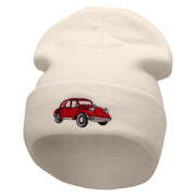 Classic Vehicle Embroidered 12 Inch Long Knitted Beanie - Birch OSFM