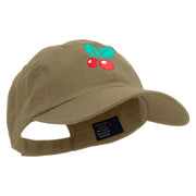 Merry Christmas Mistletoe Logo Embroidered Low Profile Dyed Cotton Twill Cap - Khaki OSFM