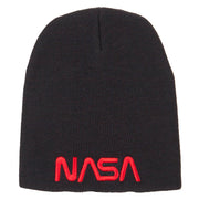 NASA Letters Embroidered Knitted Short Beanie