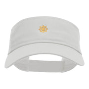 Mini Tribal Sun Embroidered Cotton Twill Visor