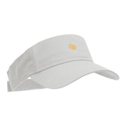 Mini Tribal Sun Embroidered Cotton Twill Visor