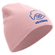 Best Grandma Embroidered 8 inch Acrylic Short Blank Beanie - Pink OSFM