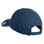 US Marine Corps Design Embroidered Washed Solid Pigment Dyed Cotton Twill Brass Buckle Cap - Navy OSFM