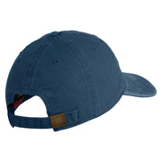 US Marine Corps Design Embroidered Washed Solid Pigment Dyed Cotton Twill Brass Buckle Cap - Navy OSFM