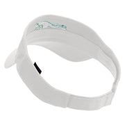 Green Frog Embroidered Cotton Twill Sun Visor - White OSFM