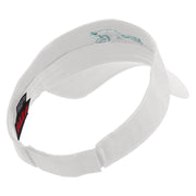 Green Frog Embroidered Cotton Twill Sun Visor - White OSFM