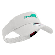 Green Frog Embroidered Cotton Twill Sun Visor - White OSFM