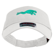 Green Frog Embroidered Cotton Twill Sun Visor - White OSFM