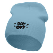 Day OFF Embroidered 8 inch Acrylic Short Blank Beanie - Lt-Blue OSFM