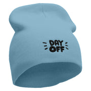 Day OFF Embroidered 8 inch Acrylic Short Blank Beanie - Lt-Blue OSFM